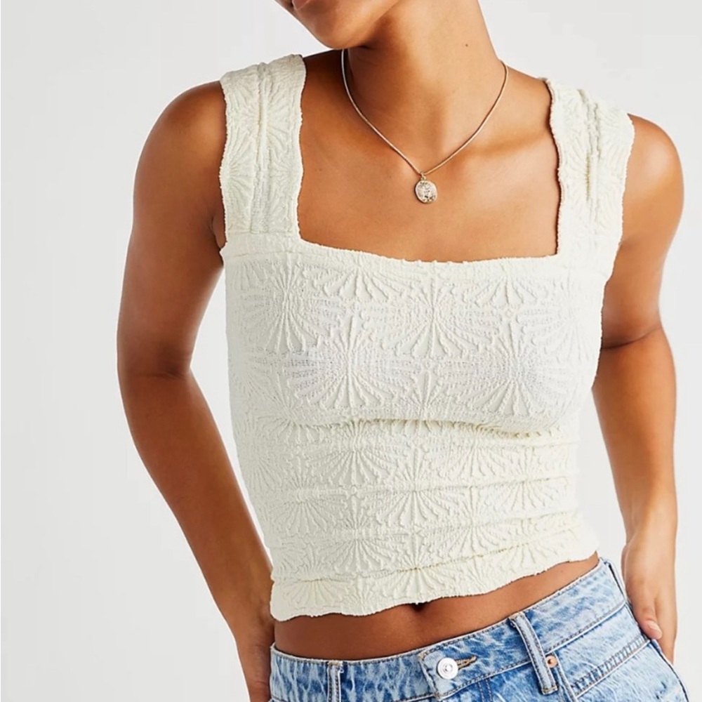 Free People Love Letter Cami in Denim Rins Size XS/S NWT - Picture 7 of 9
